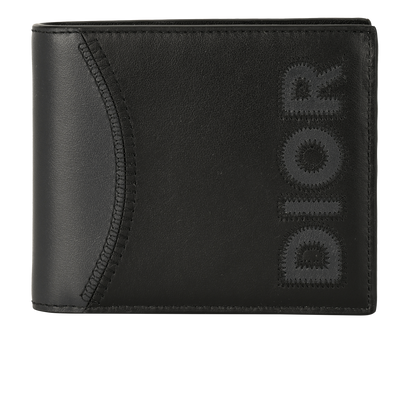 Christian Dior Stitched Logo Bifold Wallet, &pound;295, Accessories, Black, Leather, Front view